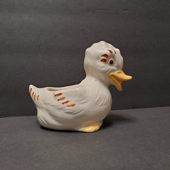Vintage Duck Planter, Mid Century Pottery, Kitsch Anthropomorphic Bird Plant Pot - Picture 6 of 8